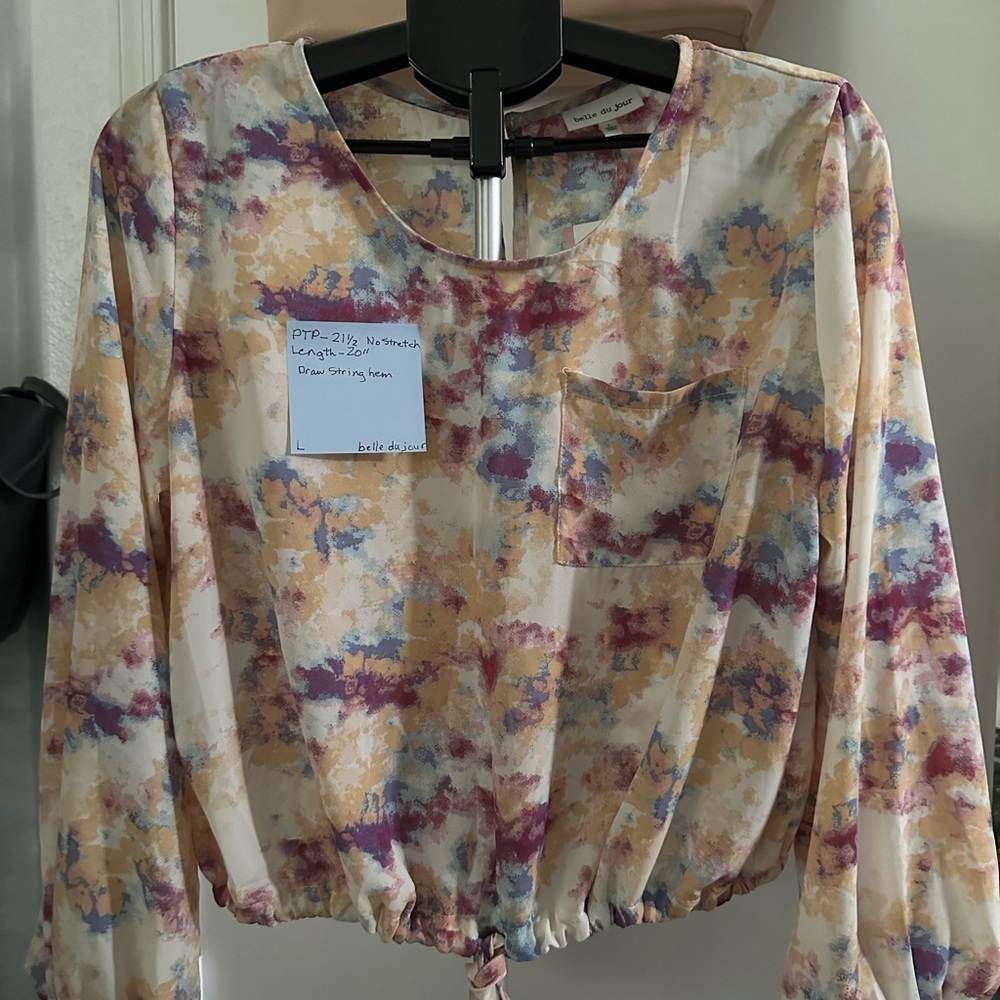 belle du jour - Large Multicolored Tie-Dye Drawstring Top